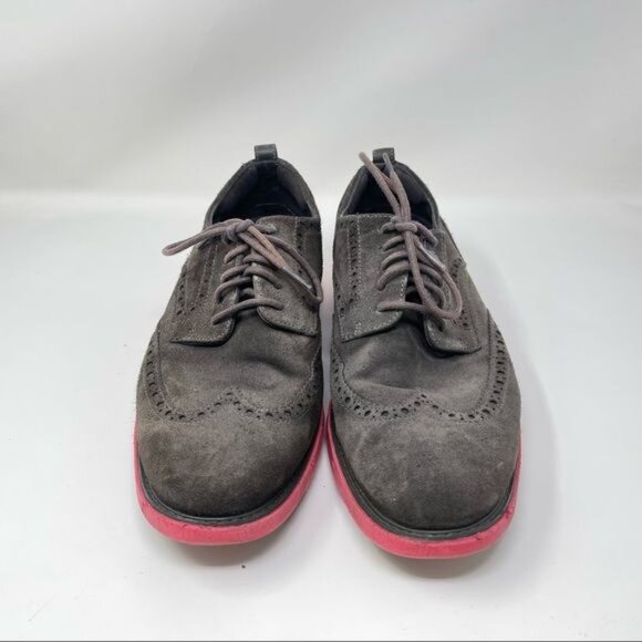 COLE HAAN GRANDEVOLUTION WINGTIP OXFORD SUEDE SIZE 10.5 (C26858) pink soles main image 8